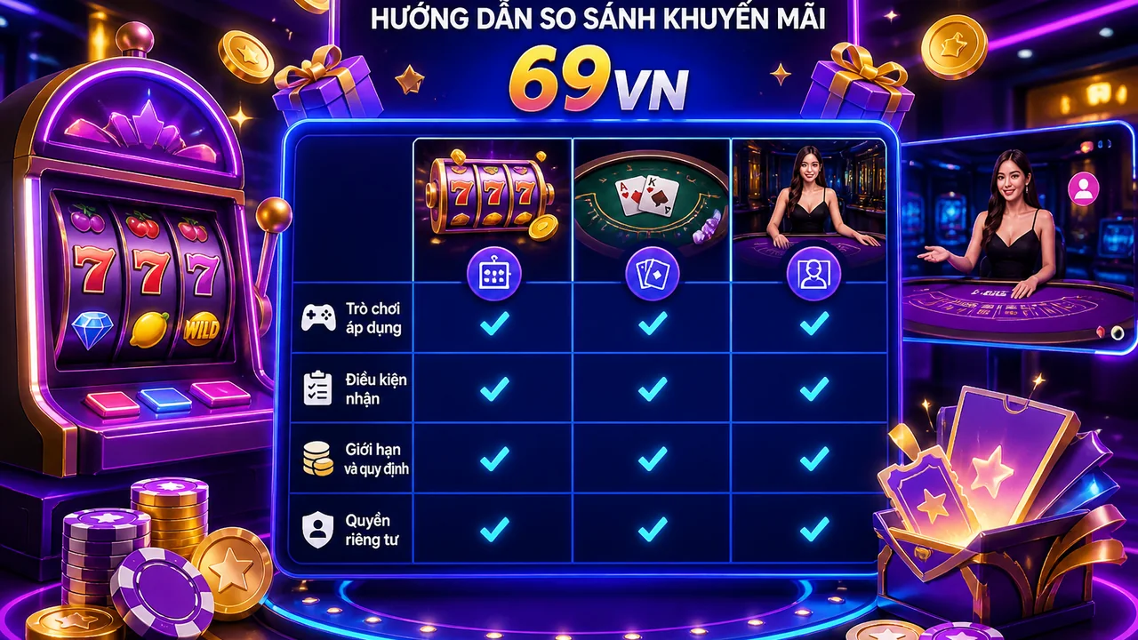Chọn ưu đãi theo cách chơi: So sánh khuyến mãi 69vn cho slot và blackjack
